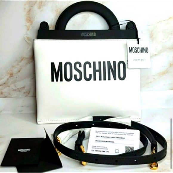 Moschino top handle mini shopper crossbody bag, belt bag or tote white. NEW! - Picture 5 of 8
